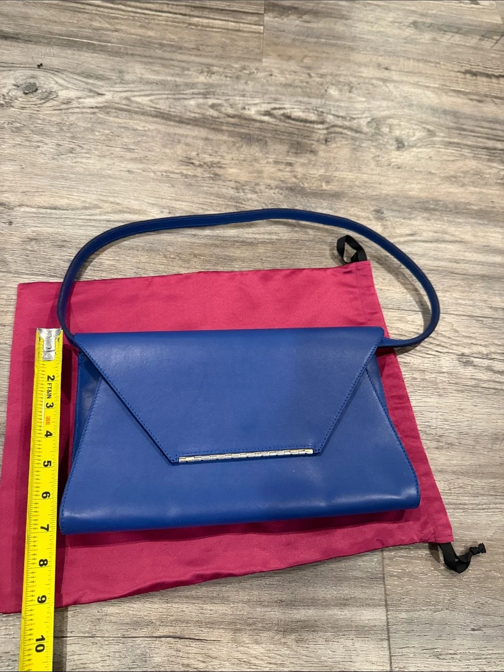 Jill Haber Leather Clutch Bag with Detachable Strap